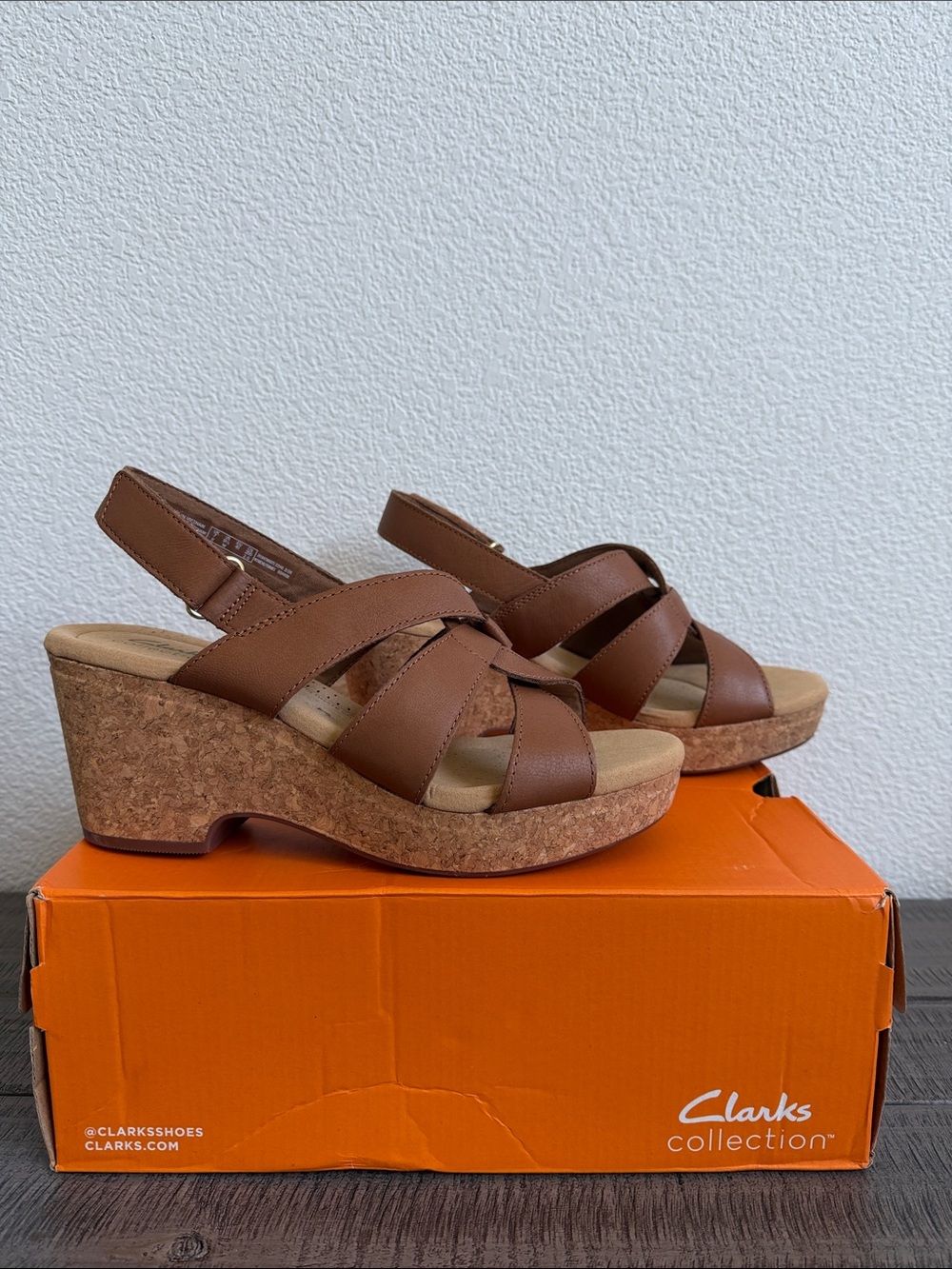 Clarks Women's Collection Giselle Beach Slingback Wedge Sandals NIB